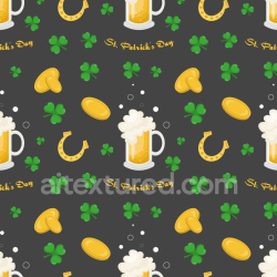 seamless Seamless 3D PBR St Patrick Digital Paper Texture with Shamrocks and Golden Coins texture 8k free download PBR