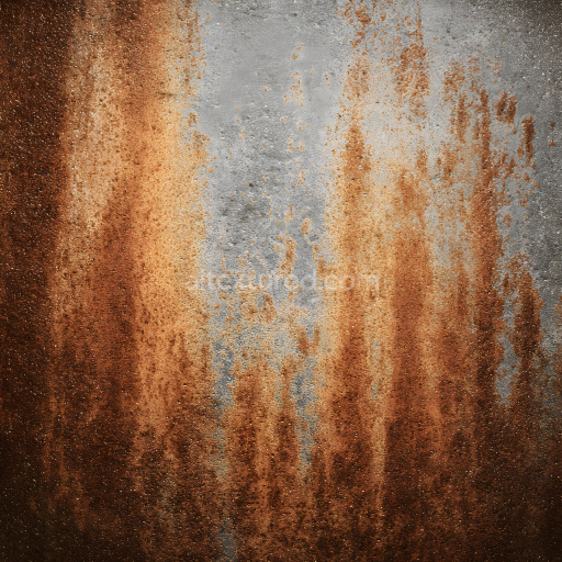 Seamless 3D Rusted Metal PBR Texture Featuring Corrosion Streaks and Hole Patterns