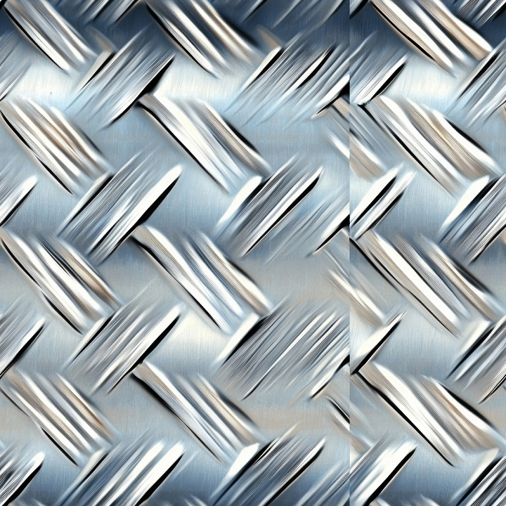 Brushed Steel Diamond Plate with Distinctive Worn Bumps seamless PBR texture preview