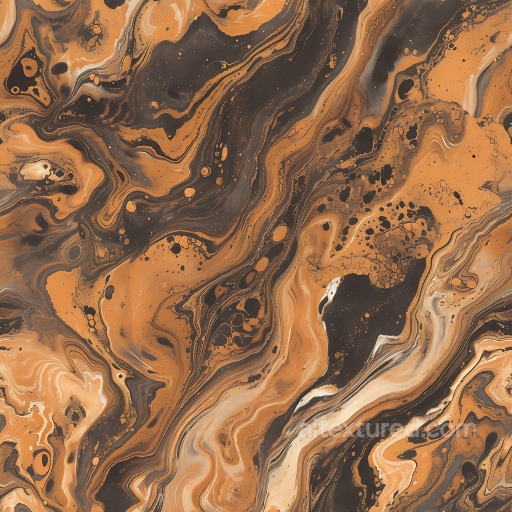 Caramel and Bronze Marble Texture with Fluid Veins and Organic Patterns seamless Marble PBR texture