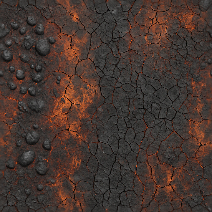 Fire Damaged Paint Surface With Blistered Cracks seamless PBR texture preview
