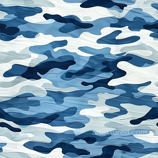 Urban Blue Camouflage PBR Texture with Smooth Organic Shapes seamless Color Camouflage PBR texture