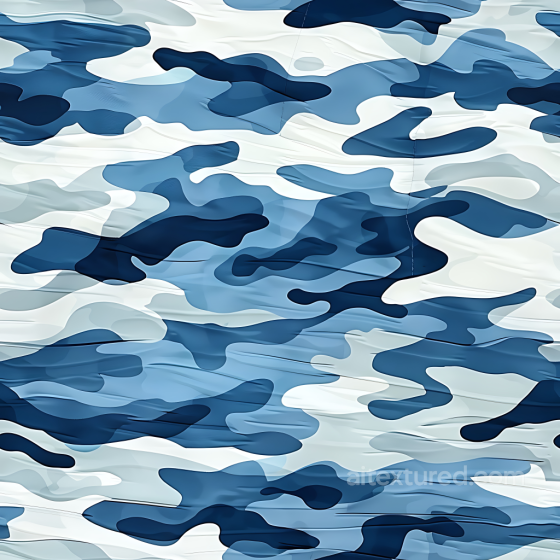 Urban Blue Camouflage PBR Texture with Smooth Organic Shapes Color Camouflage texture preview