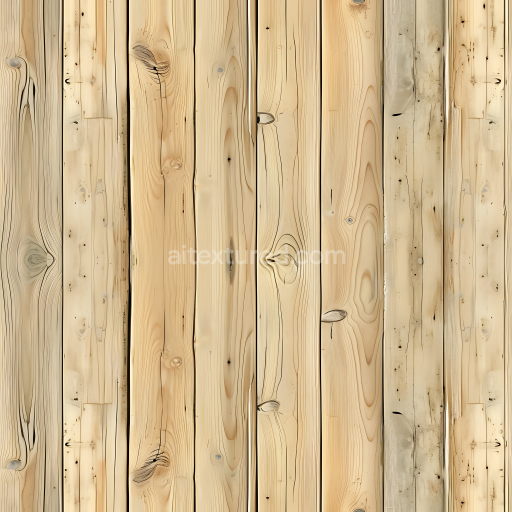Seamless 3D Light Pine Wood Planks PBR Texture with Natural Knots and Grain