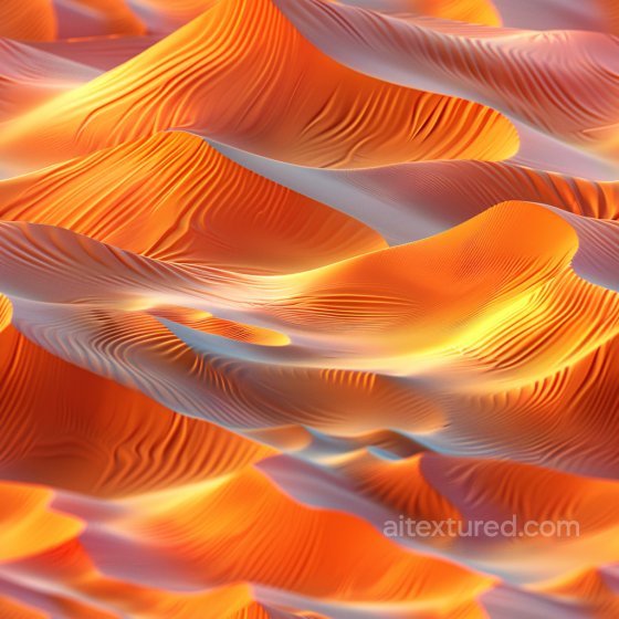 Glossy Draped Orange and White Fabric-like Surface Seamless Texture Glossy texture preview