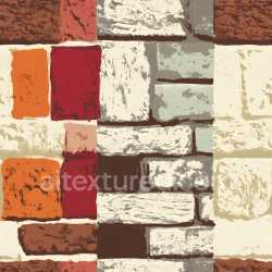 seamless Seamless 3D Cracked Brick Wall PBR Texture with Red and White Weathered Blocks texture 8k free download PBR