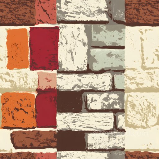 Cracked Brick Wall PBR Texture with Red and White Weathered Blocks seamless Brick PBR texture