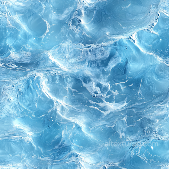 Water PBR Texture Featuring Dynamic Blue Waves and Foam Details Water texture preview