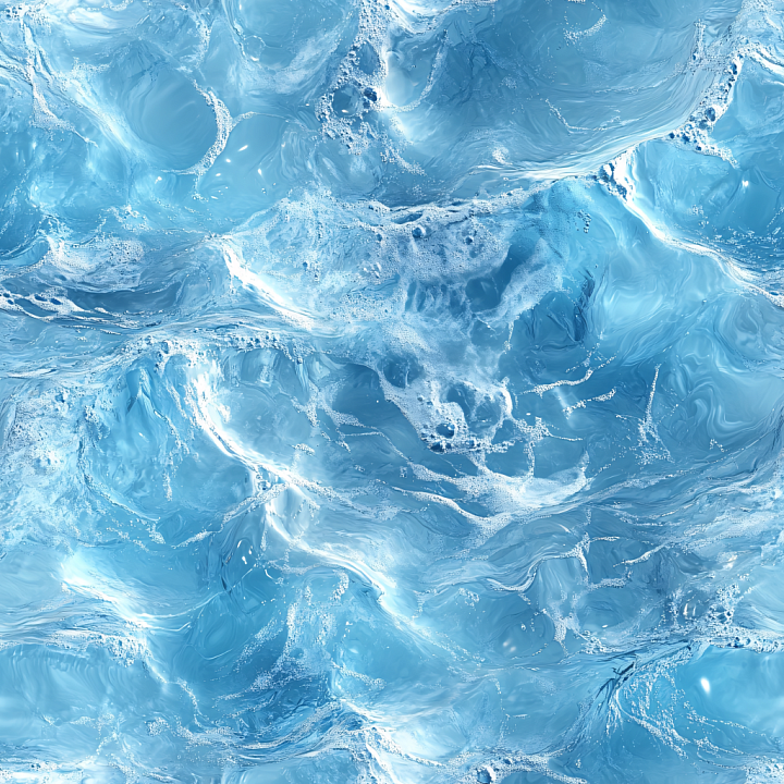 Water Featuring Dynamic Blue Waves and Foam Details seamless PBR texture preview