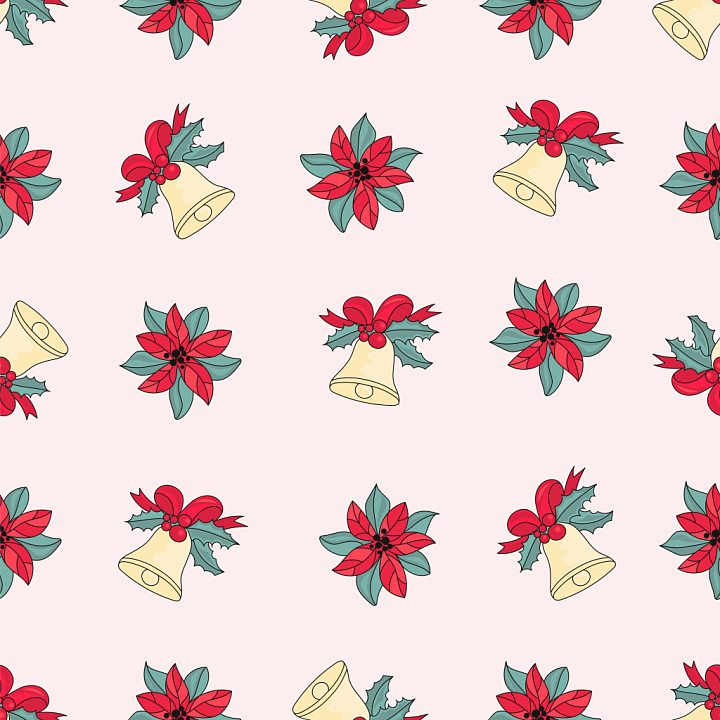 All Christmas Digital paper of Christmas Digital Paper Featuring Red Po… seamless PBR texture preview