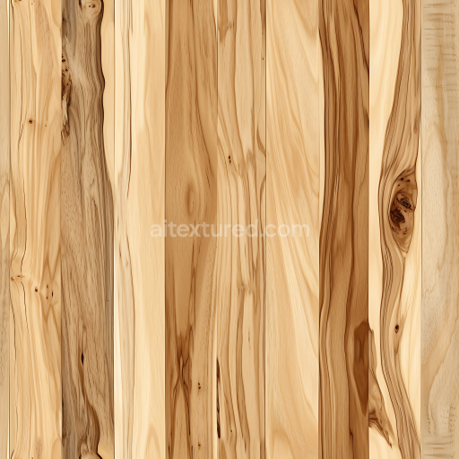 Seamless 3D PBR Light Pine Wood Planks Texture with Natural Grain and Knots