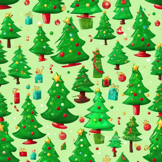 Featuring Colorful Christmas Trees and Ornaments All Christmas Digital paper texture preview