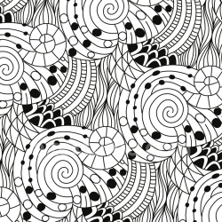 seamless Seamless 3D PBR Texture of Black and White Abstract Doodle Spirals texture 8k free download PBR