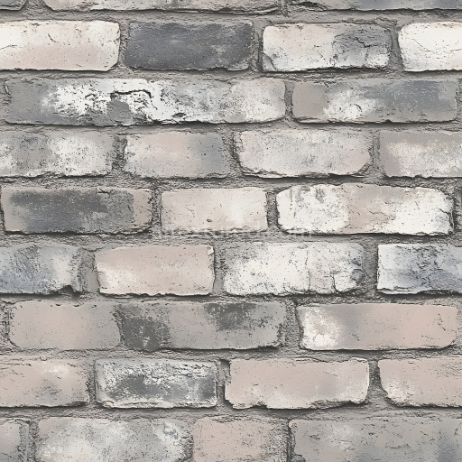 Seamless 3D PBR Texture of Cracked & Chipped Weathered White Brick Wall