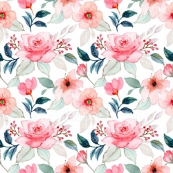 seamless Seamless 3D PBR Texture with Soft Pink Watercolor Flowers and Foliage texture 8k free download PBR