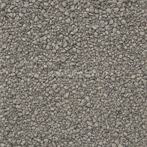 Seamless 3d texture pbr 8K of gravel road surface with crushed gravel and stone aggregates