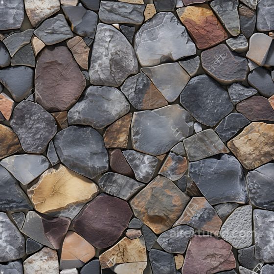 Multicolor Stone Rock Ground Texture with Natural Irregular Stones Stone texture preview