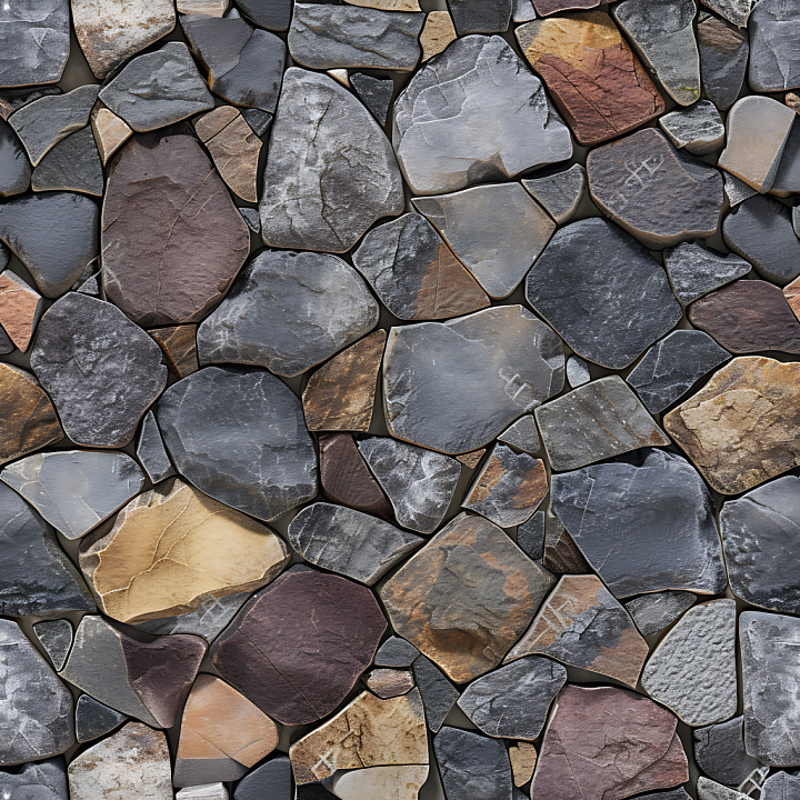 Multicolor Stone Rock Ground with Natural Irregular Stones seamless PBR texture preview