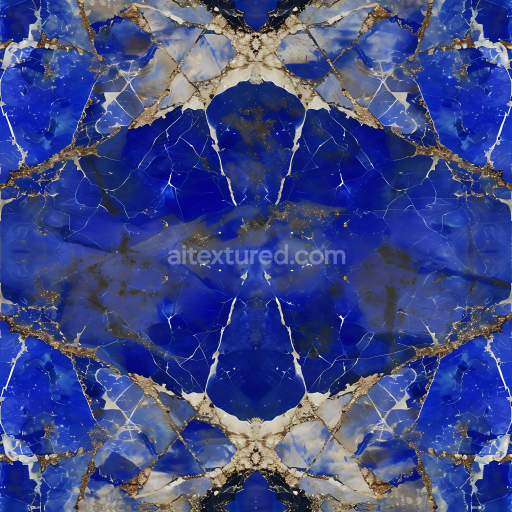 Seamless 3D Lapis Lazuli Marble PBR Texture with Deep Blue and Gold Veins