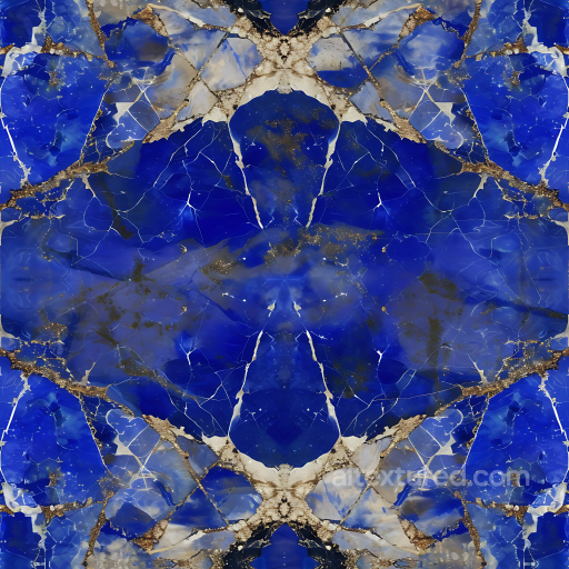 Lapis Lazuli Marble PBR Texture with Deep Blue and Gold Veins seamless Marble PBR texture
