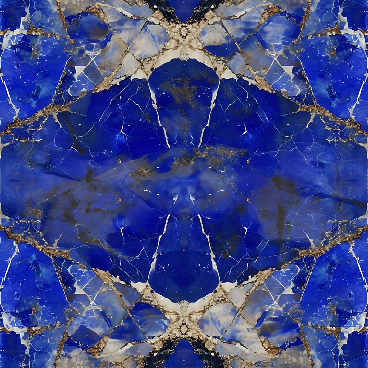 Lapis Lazuli Marble with Deep Blue and Gold Veins seamless PBR texture preview