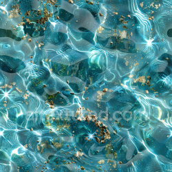 seamless Seamless 3D water PBR texture with sparkling turquoise liquid and gold flecks texture 8k free download PBR