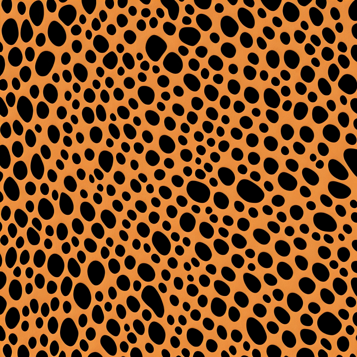 Leopard Print Fabric in Orange and Black Pattern seamless PBR texture preview