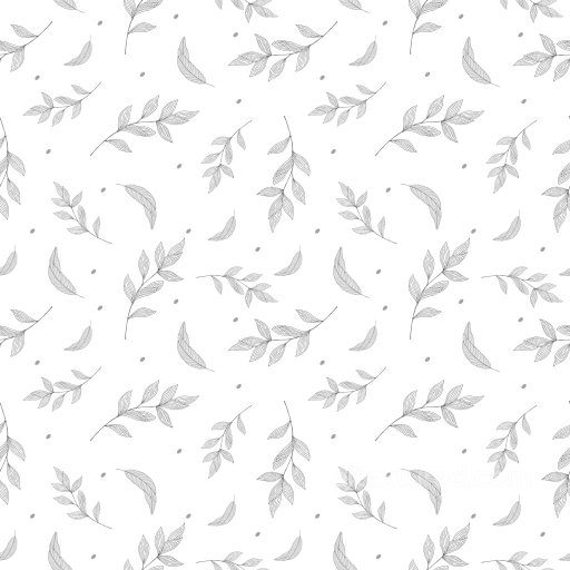Pattern PBR Texture Featuring Delicate Hand-Drawn Leaf Motifs on White Background seamless Pattern Bundle PBR texture