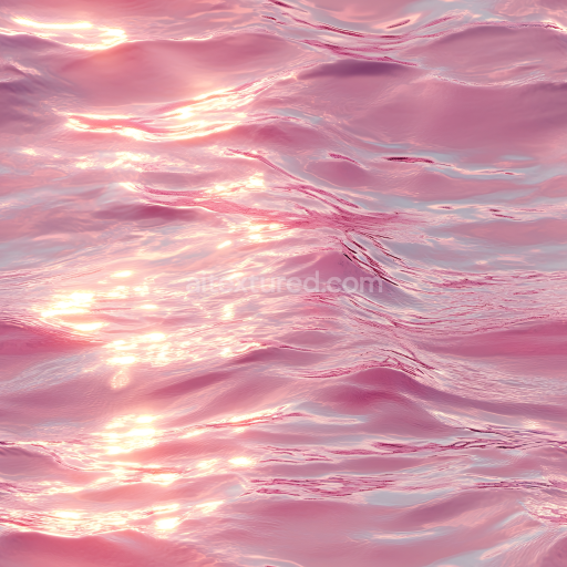 Seamless 3D PBR Texture of Pink Stylized Water Surface with Soft Waves
