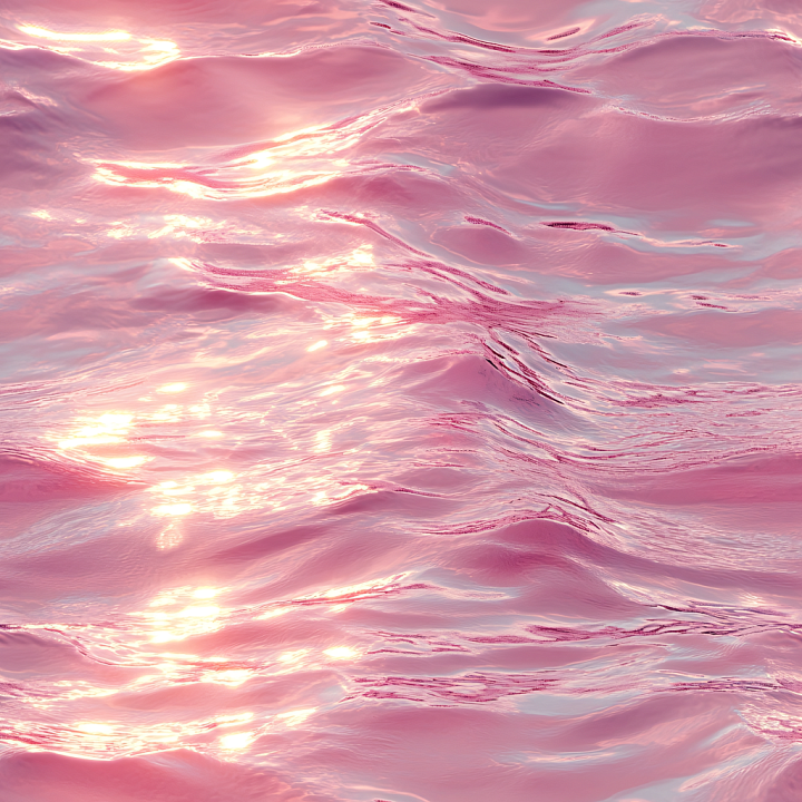 Pink Stylized Water Surface with Soft Waves seamless PBR texture preview