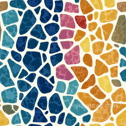 Mosaic PBR Texture with Colorful Irregular Stone Chip Tiles seamless Mosaic PBR texture