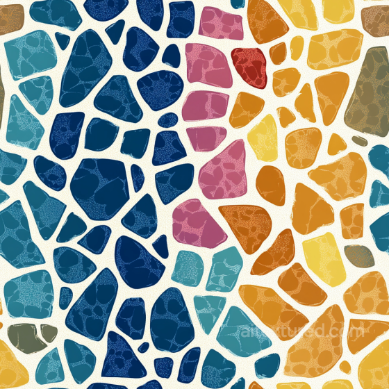 Mosaic PBR Texture with Colorful Irregular Stone Chip Tiles Mosaic texture preview