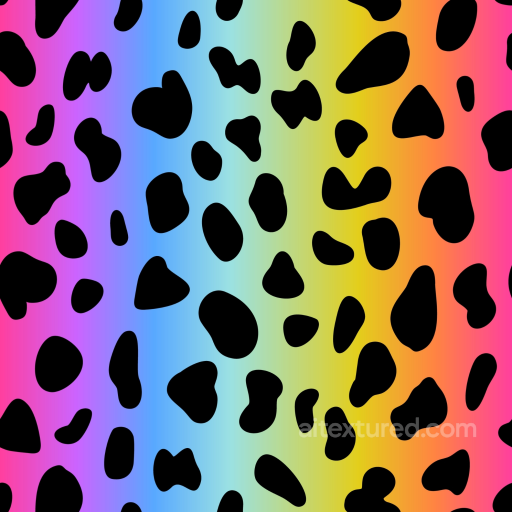 Vibrant Rainbow Gradient Leopard Print Fabric Seamless Texture seamless Leopard Print PBR texture