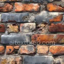 seamless Seamless 3D Cracked and Weathered Brick Wall PBR Texture with Orange and Gray Tones texture 8k free download PBR