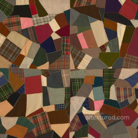 Seamless Patchwork Fabric PBR Texture 4K for 3D Modeling Fabric texture preview