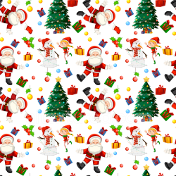 seamless Seamless 3D PBR Texture Featuring Festive Christmas Cartoon Characters and Decorations texture 8k free download PBR