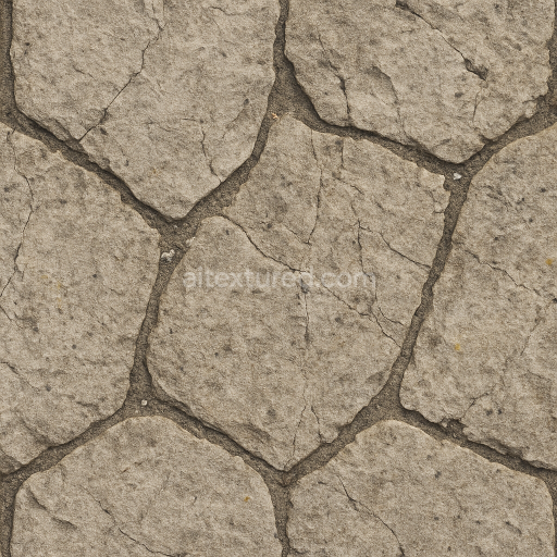 Seamless 3d texture pbr 8k flagstone rough pavement with dark grout and stone erosion effects