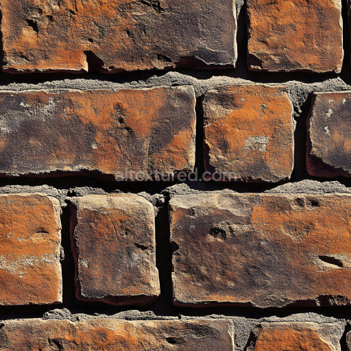 Seamless 3D Cracked Old Brick Wall PBR Texture with Rough Eroded Surface