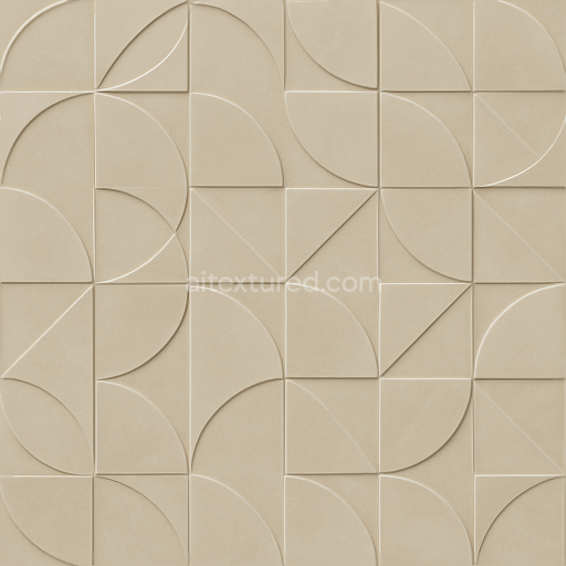 Seamless 8k pbr 3d texture of polished ceramic tile with embossed geometric pattern