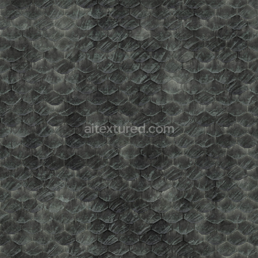 Roof Tile Seamless Pbr Texture Dark Weathered Hexagonal Pattern Coarse