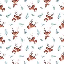 Pattern Bundle - Seamless 3D Pattern PBR Texture with Adorable Deer and Stylized Pine Needles texture preview