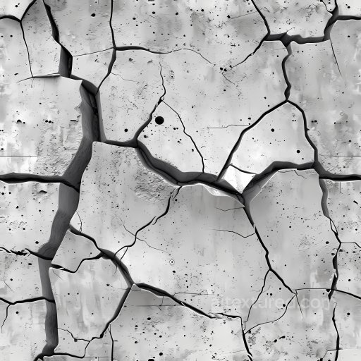 cracked concrete PBR texture with deep fissures and chiseled surface seamless Cracked & Holes PBR texture