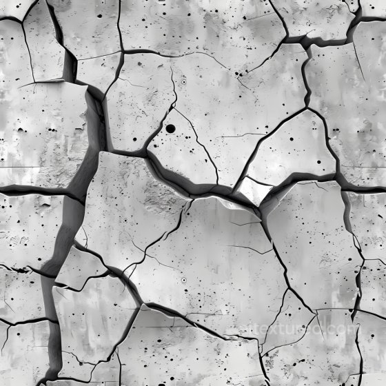 cracked concrete PBR texture with deep fissures and chiseled surface Cracked & Holes texture preview