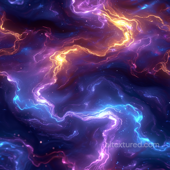Space PBR Texture Featuring Vibrant Cosmic Nebula with Glowing Plasma Streams Star, space, planets texture preview