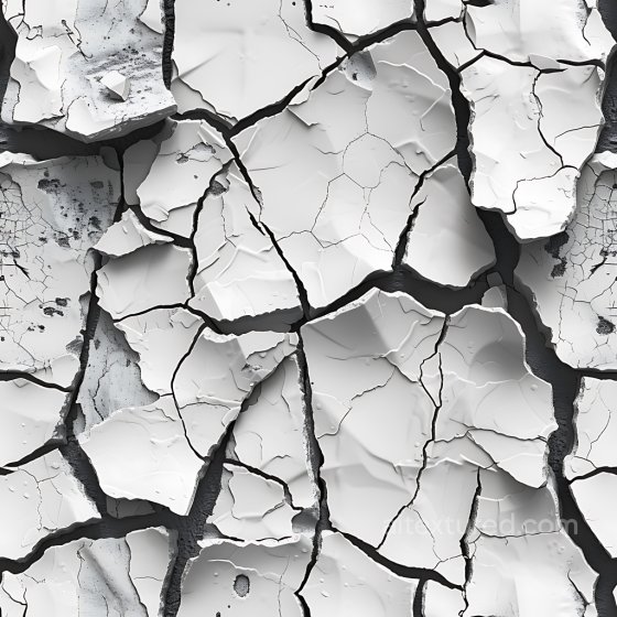 Cracked White Paint PBR Texture with Deep Fractures and Peeling Layers Cracked & Holes texture preview