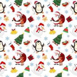 Pattern Bundle - Seamless 3D Pattern PBR Texture Featuring Colorful Christmas Icons and Snowflakes texture preview