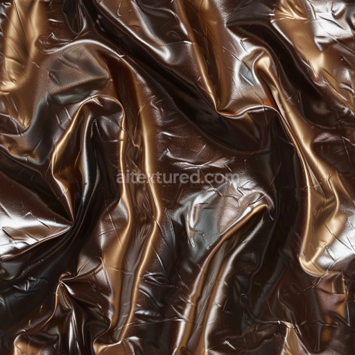 Seamless 3D PBR Texture of Glossy Wrinkled Brown Leather with Natural Creases