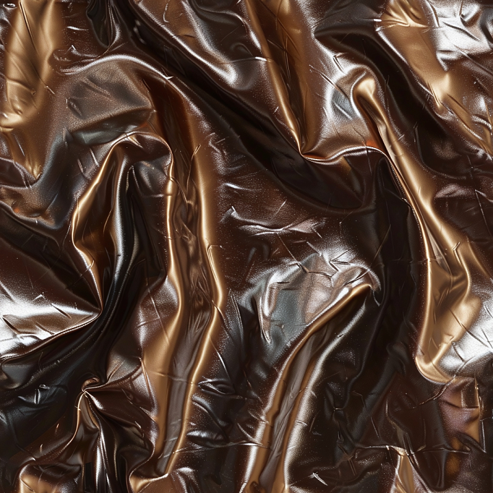 Glossy Wrinkled Brown Leather with Natural Creases seamless PBR texture preview