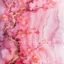 seamless Seamless 3D Alcohol Ink PBR Texture with Soft Pink Floral Swirls and Metallic Veins texture 8k free download PBR