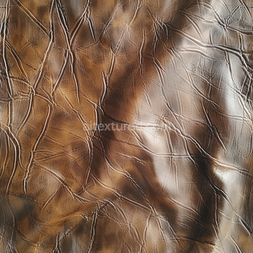Seamless 3D PBR Cracked Brown Leather Texture with Detailed Wrinkles and Weathered Finish